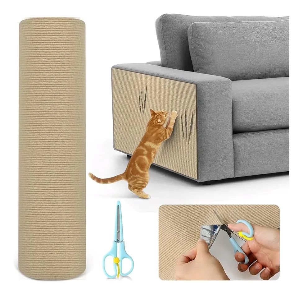 Rascador adhesivo para gatos protector de sofá | Beige 30 × 60 cm