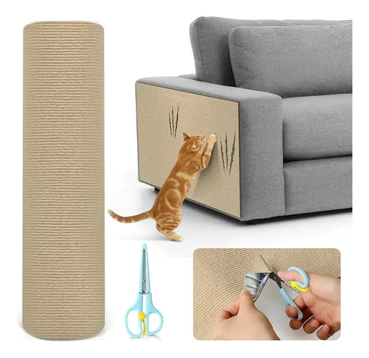 Rascador adhesivo para gatos protector de sofá | Beige 30 × 60 cm
