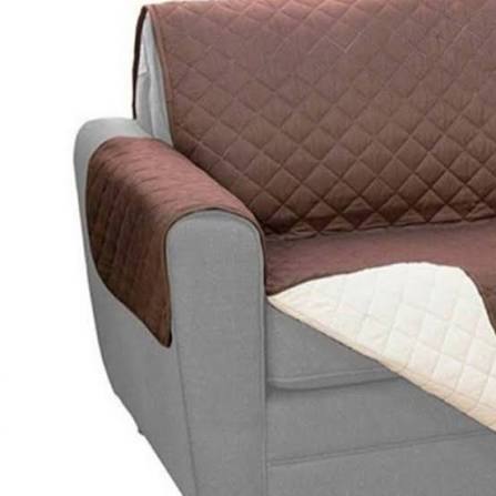 Funda protectora acolchada para sofá de 1 cuerpo | Marrón